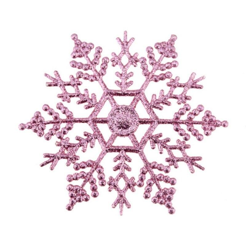6/12pcs Snowflakes Ornaments Colorful Shining for Christmas Tree