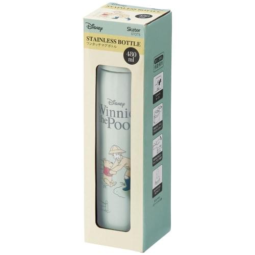 Skater Mug Bottle Disney Winnie the Pooh Cafe 480ml Thermal/Cold Stainless Steel Water Bottle One Touch Open STOT5-A