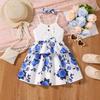 Платье-майка для девочек, детское нарядное милое платье, летнее платье принцессы с цветочным принтом