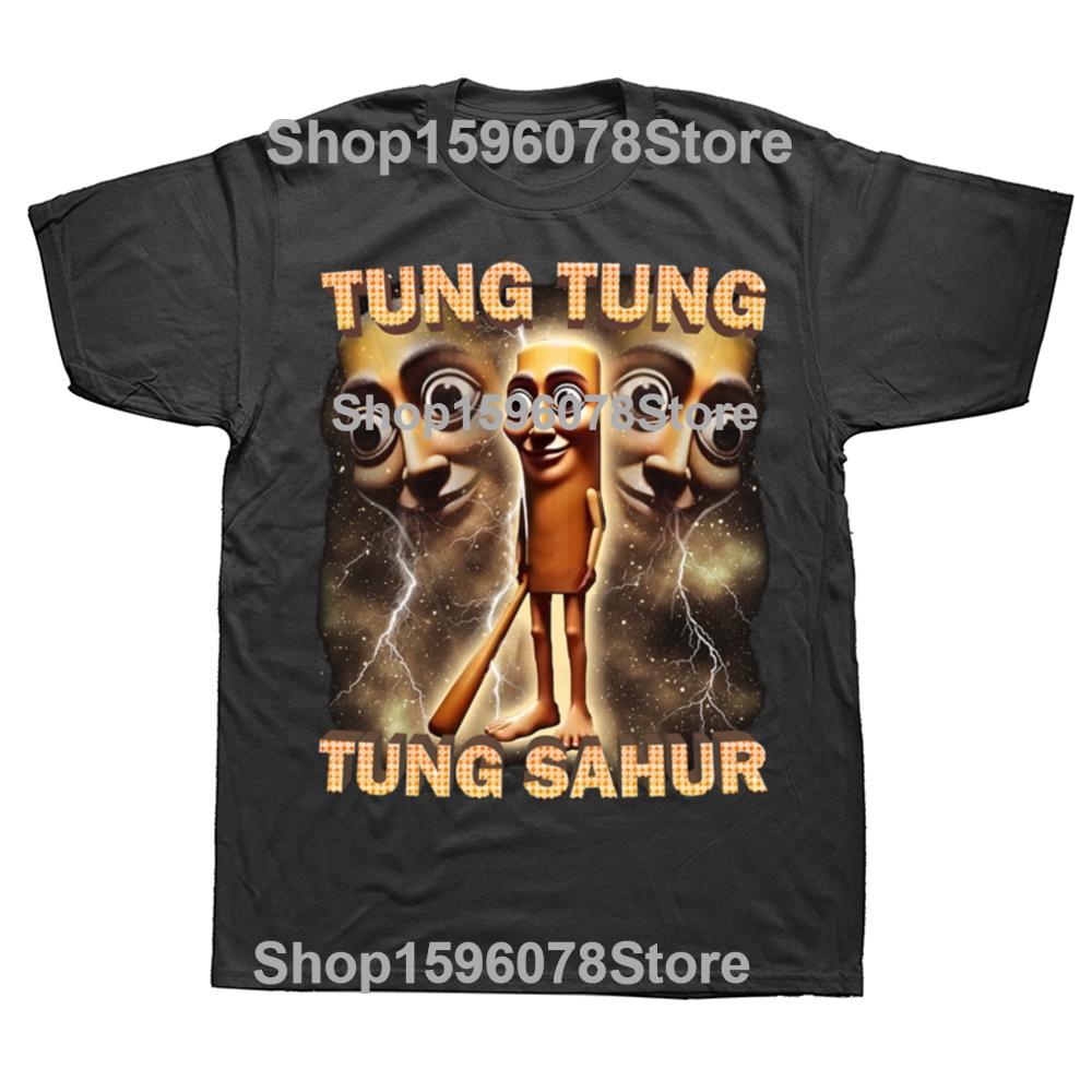 Tung Tung Tung Sahur Funny Italian Brainrot Meme Tee Shirt for Men Women Graphic Printed T Shirts 100% Cotton Clothes