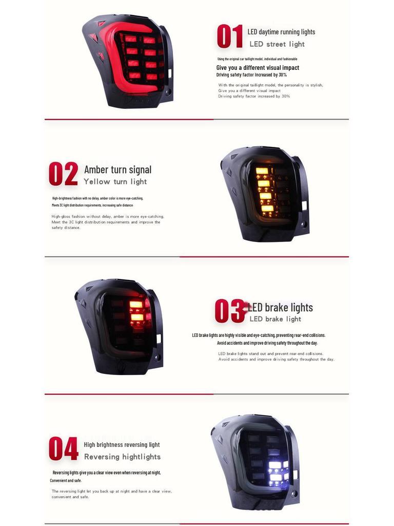 LED Taillight Assembly for 13-18 Subaru Forester: Driving, Brake, Reverse, Turn Signal