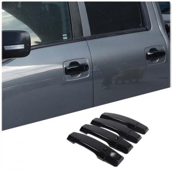 Glossy Black External Door Handle Knobs Trim Decor Cover For Nissan titan 16-23