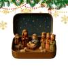 Christmas Nativity Scene Set In A Tin Box Handcrafted Pocket Nativity Scene Set Holy Family Display, Small Religious Orna