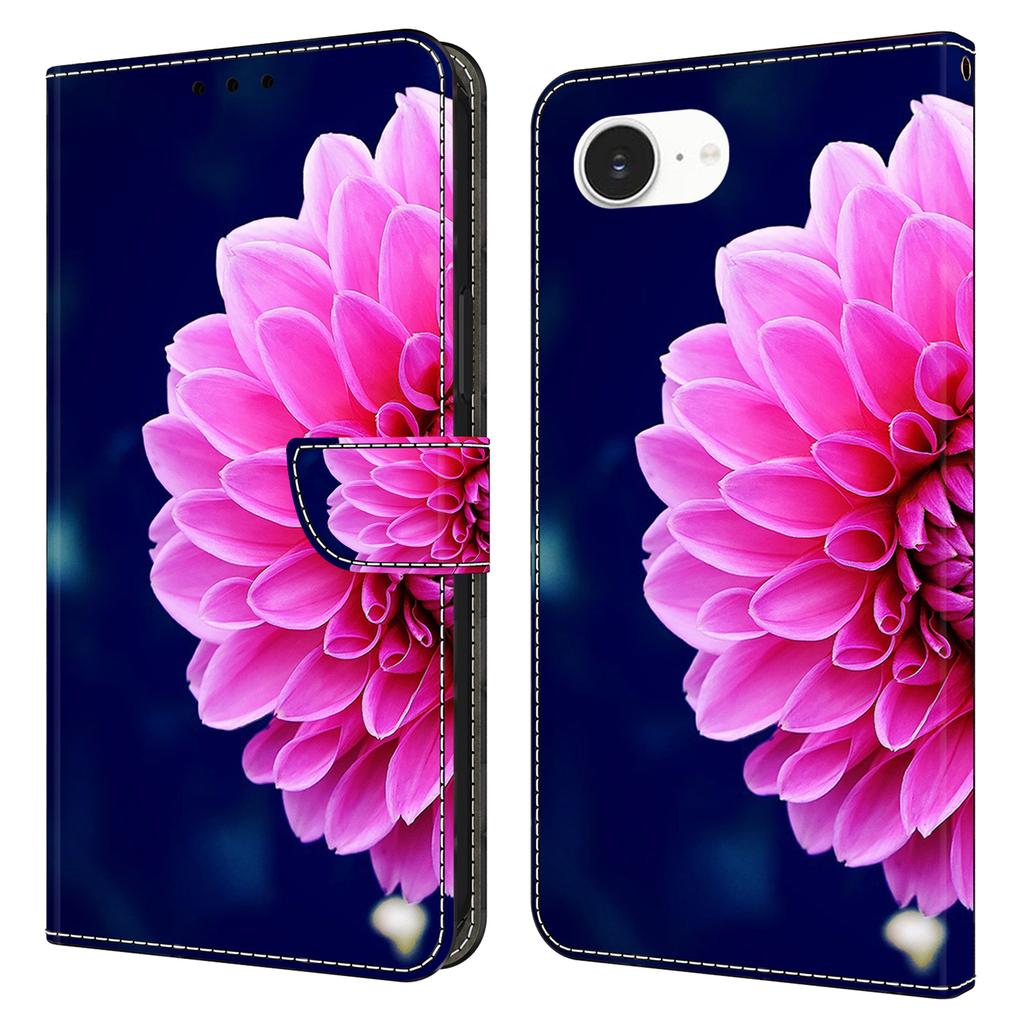 For iPhone 16e Case 3D Pattern PU Leather Wallet Phone Cover with Stand