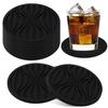 Yowodana Set of 10 Round Non-Stick Silicone Coasters, 10cm Diameter, Heat-Resistant, Insulating Pads, Anti-Slip, Cushioned, Protects Furniture from Da