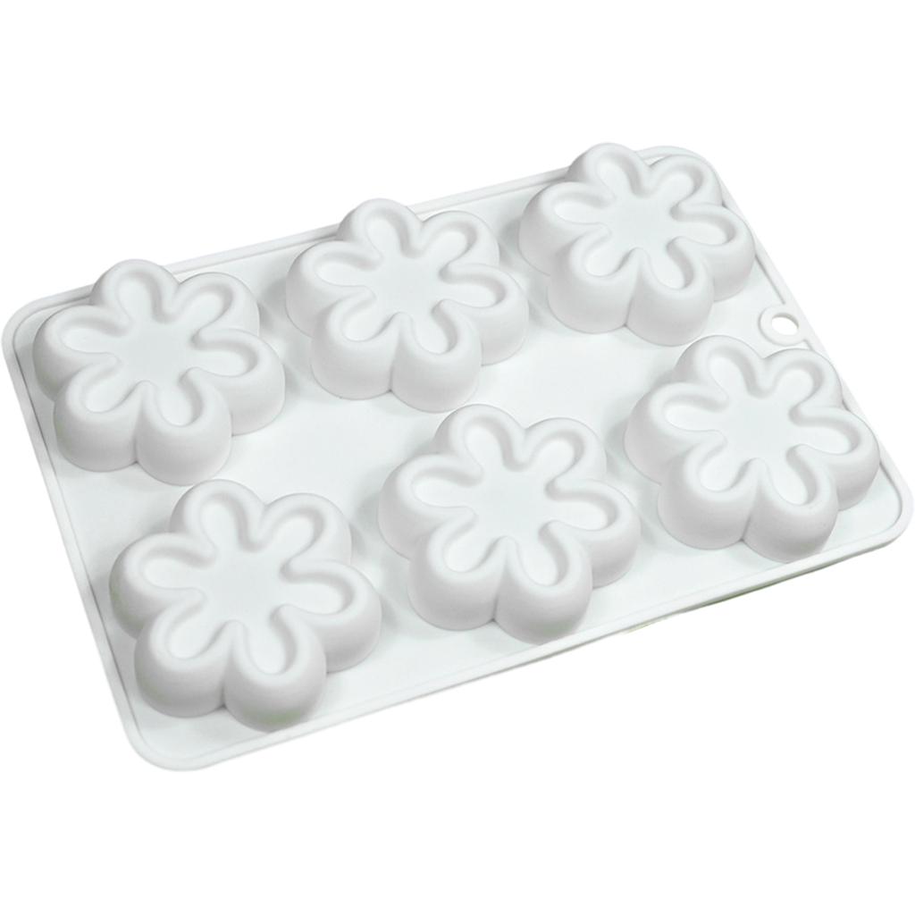 6-cavity Six Petals Flower Silicone Mold Fondant Mousse Cake Decorating Tool for Making Chocolate Candy Handmade Soap