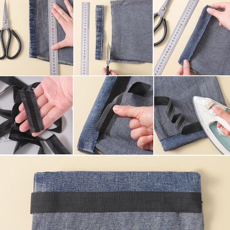 Самоклеящиеся брюки, приклейте утюг к краю брюк, укоротите ремонтные брюки, одежда, швейная ткань своими руками