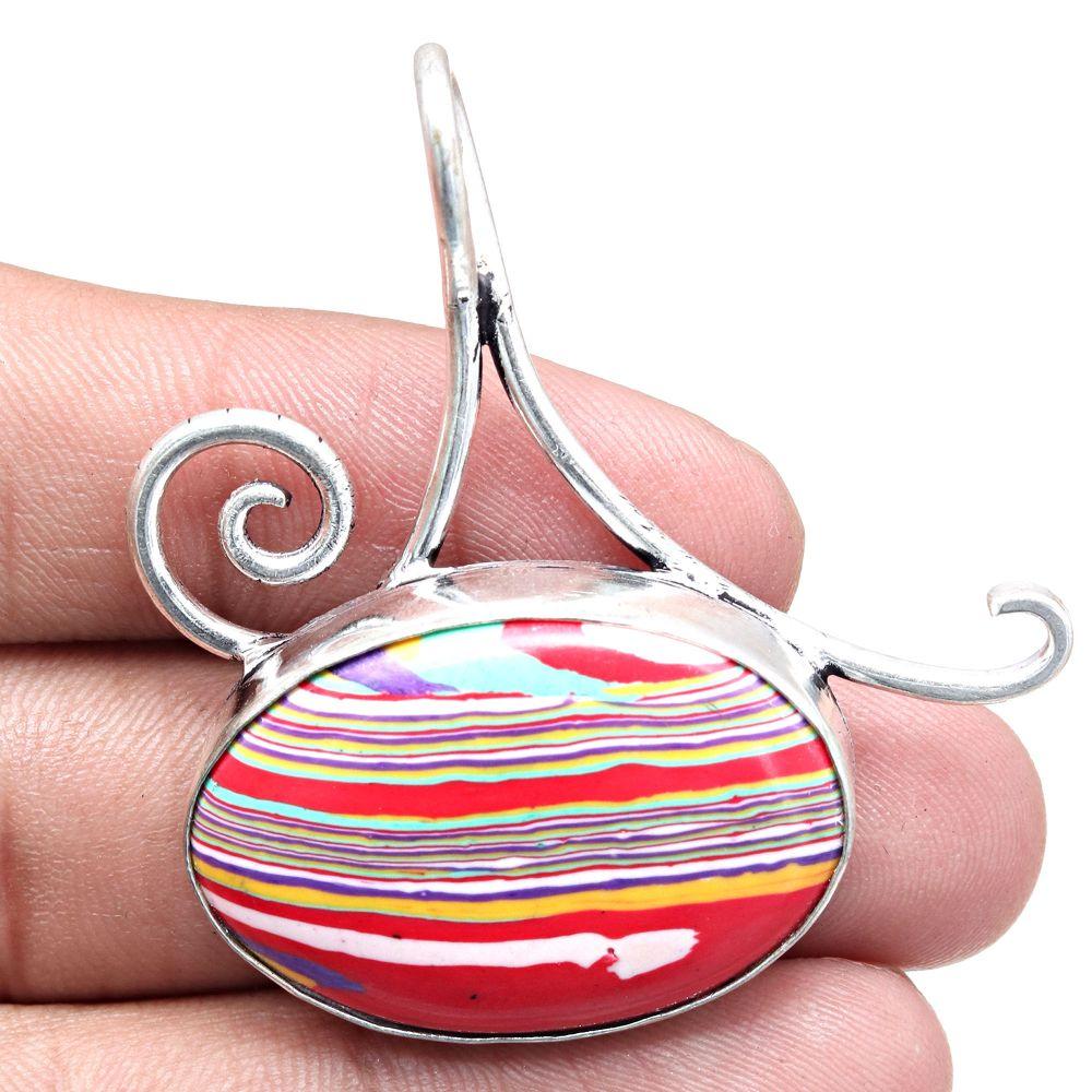 Pendant Turtella Jasper Gemstone Gift For Her Silver Jewelry 2.25"