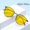 Small Oval Frame Sunglasses For Women Popular Designer Trend Yellow Lenses Sun Glasses Fashion Male Female Night Vision Eyewear