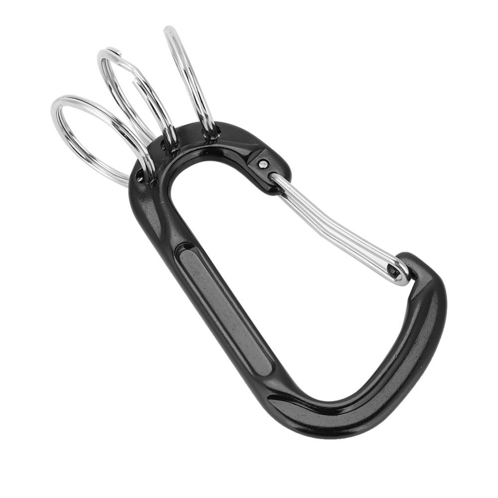 Black Carabiner Keychain Zinc Alloy Bag Hook Clip New Key Ring Clip for Keys
