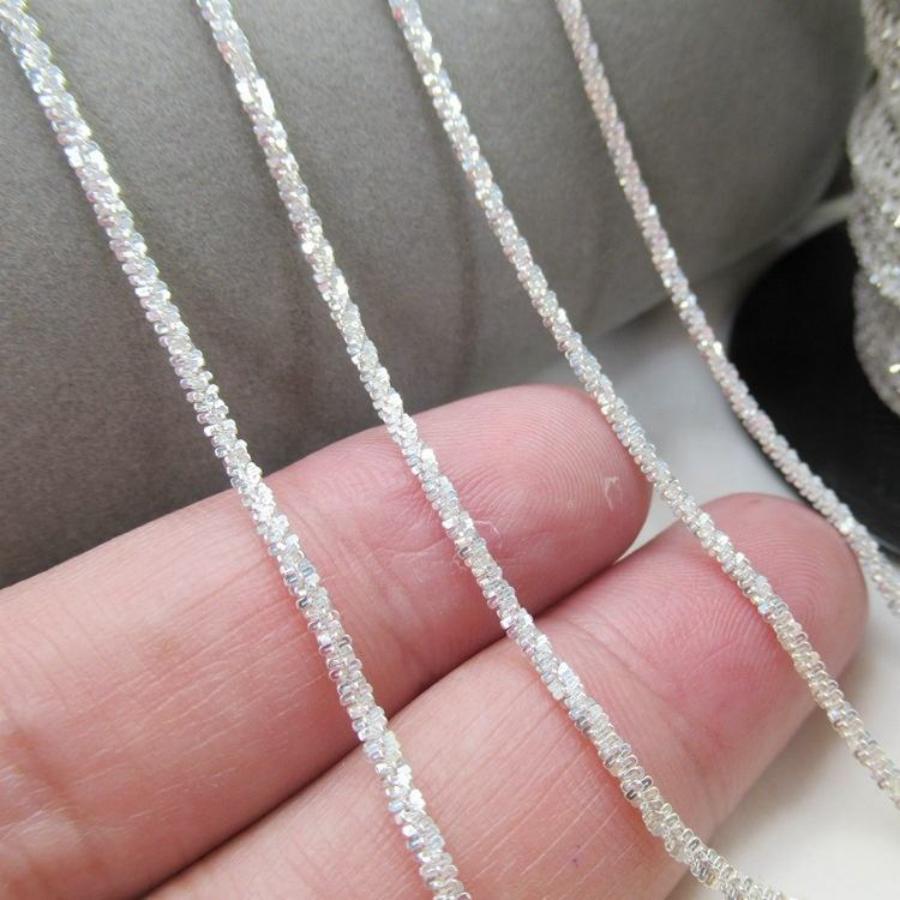 High Quality 1.8mm 925 Sterling Silver Sparkling Bulk Chains for Jewelry Making Necklace
