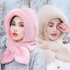 1PC Thick Ear Protection Windproof Outdoor Women Winter Faux Fur Hat Hooded Scarf Scarves