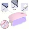 Mini Nail Polish Glue Drying Baking Lamp USB Interface Folding Mouse Phototherapy Lamp Small Nail Lamp Mini Rechargeable 6 LEDs UV Manicure