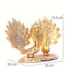 Металлическая статуя двойного павлина влюблённых, образцовая фигурка - стандарт, золото, 25 см, 16 см