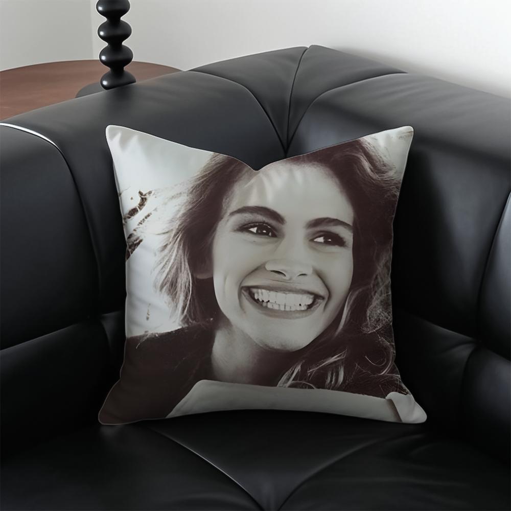 JJulia Roberts Cushion Cover Pillow Case Antidustmite Invisible zipper silky plush cushion
