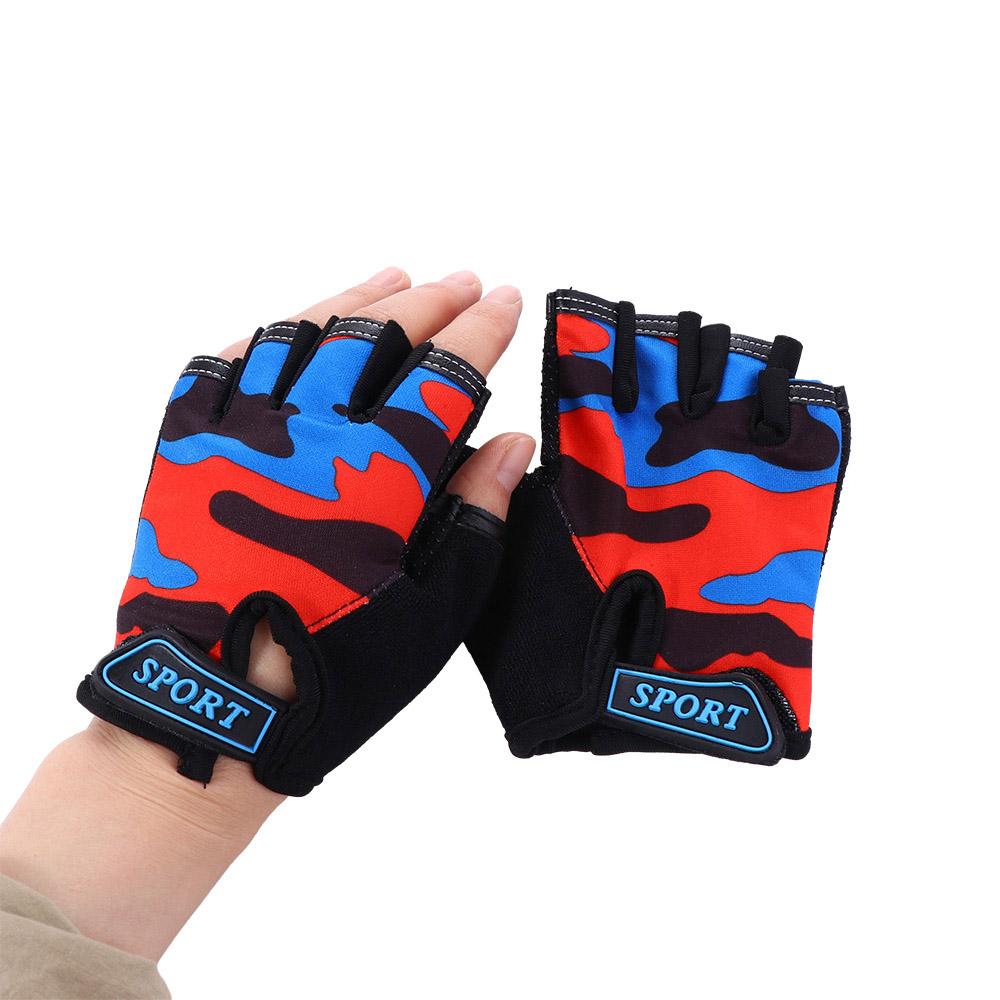 Breathable Children Cycling Gloves Camouflage Bike Mittens Half Finger Golves Riding Equipment