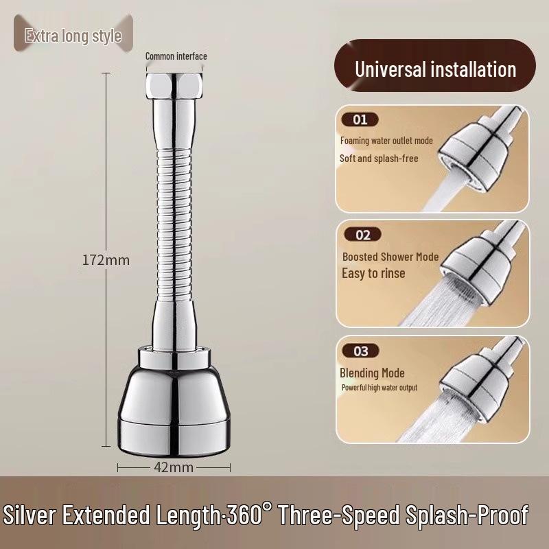 Rotating Anti-Splash Kitchen Sink Faucet Extension Aerator