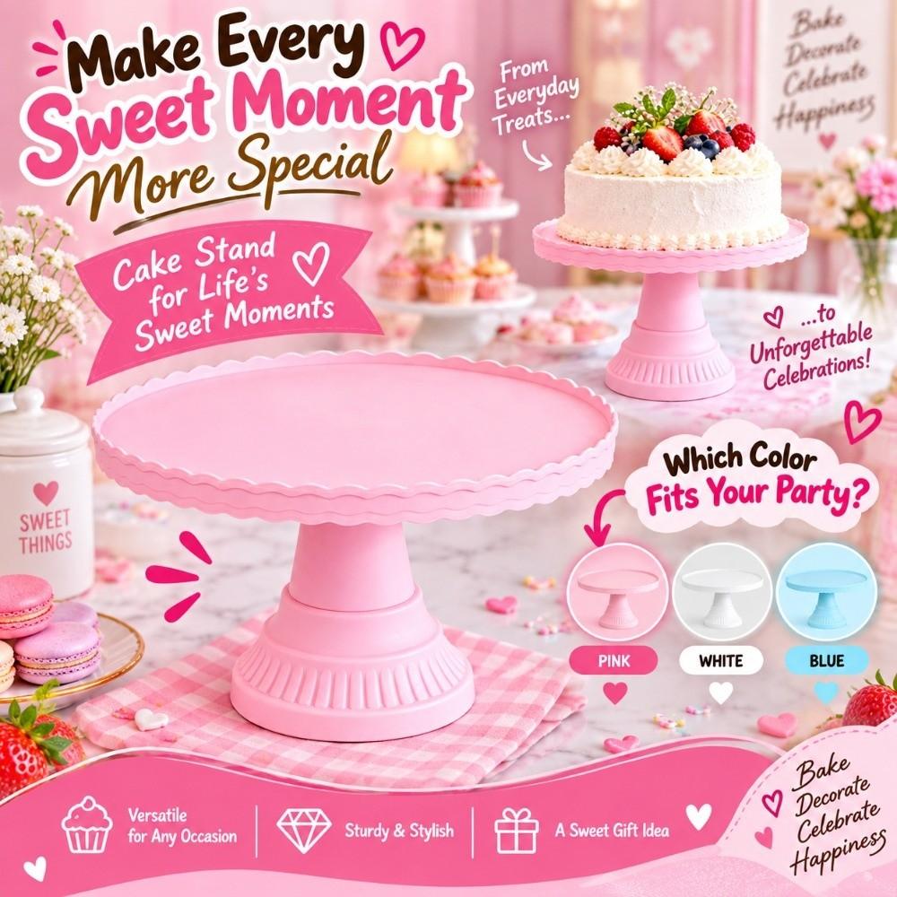 Round Shape Cake Stand Ribbed Texture Cake Plate Stand Classic Pastry Stand Home Kitchen Use