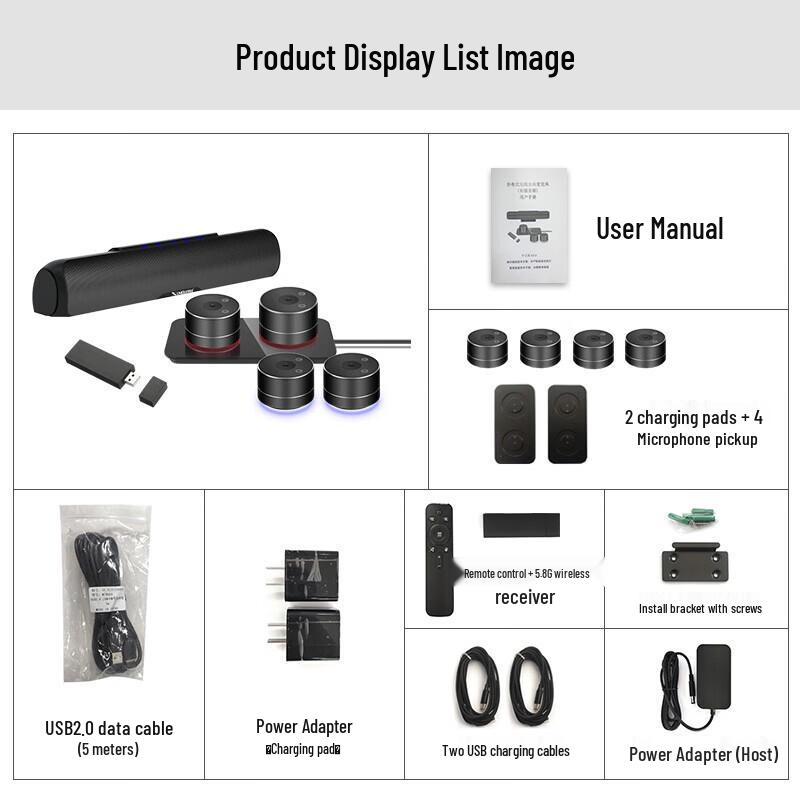 Xungu XG-X300 Wireless Omnidirectional Video Conference Microphone System (CN version)