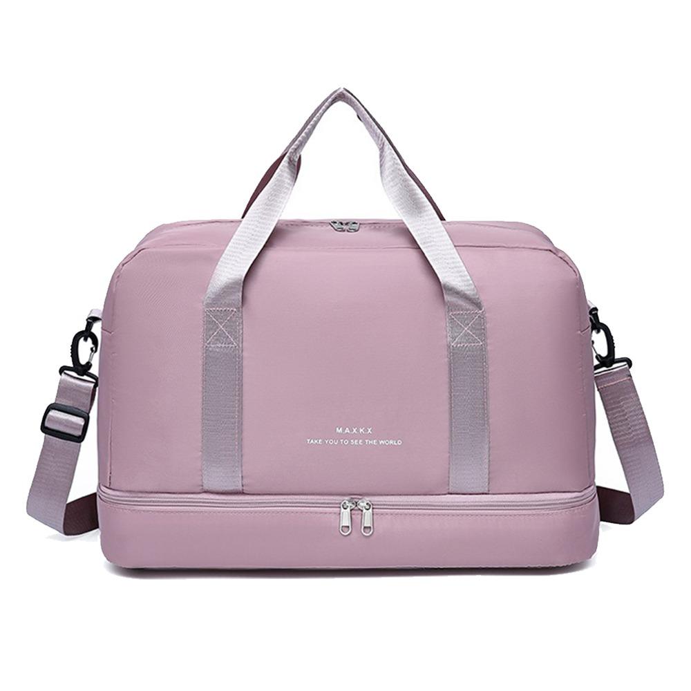 Large Capacity Sports Bag Solid Color Dry and Wet Gym Bag Multifunctional Adjustable Shoulder Strap Duffle Bag Gym Fitness