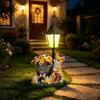 Hand-Painted Resin Outdoor Figurine Light Solar Landscape Decor Light  Lawn Ornament
