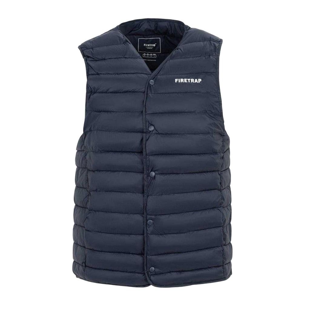 Firetrap Mens Logo Quilted Gilet