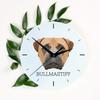 Bullmastiff, Bulmastif -Geometryczny Zegar Ścienny Ze Zdjęciem I Napisem Marki Art-Dog