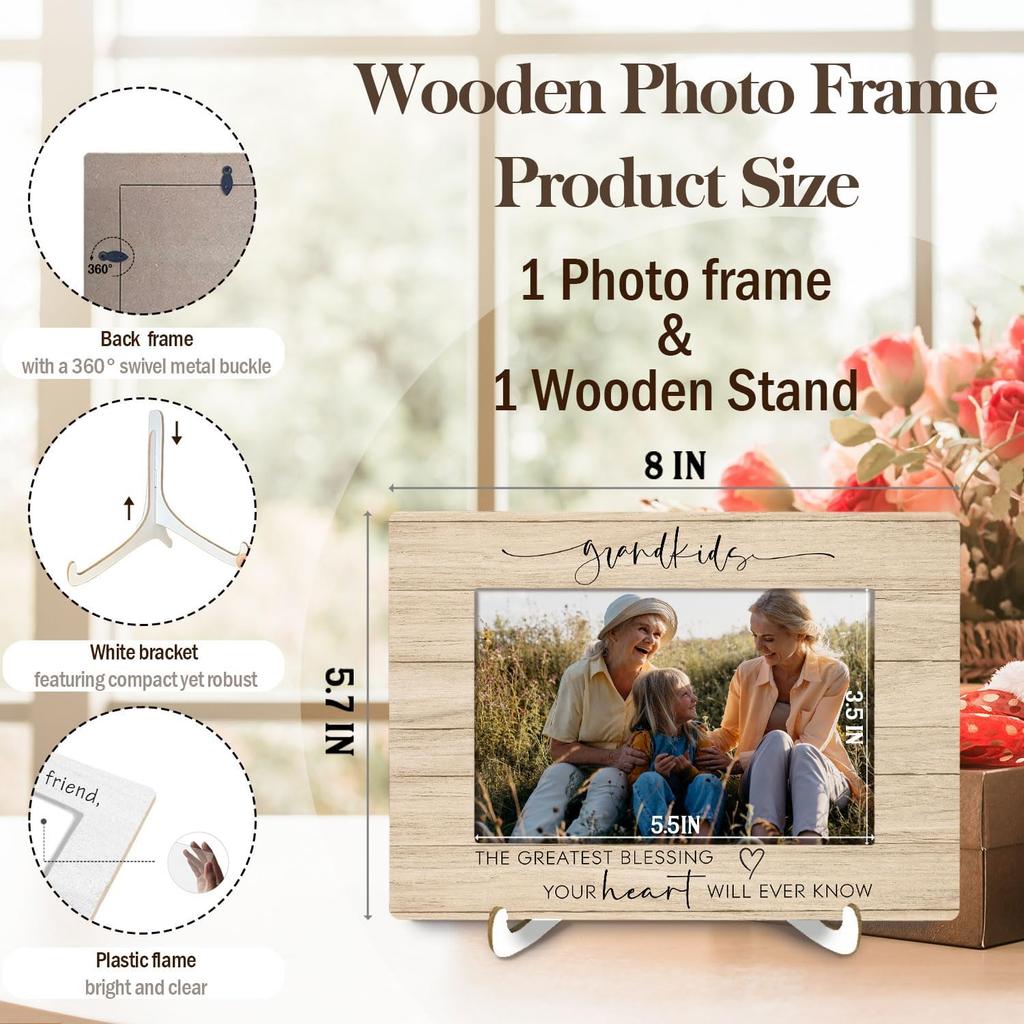 Grandkid Gifts Picture Frame 4x6, Appreciation Grandchildren Picture Photo Frames for Desk Tabletop Decor, Frame from Grandchildren for Grandma