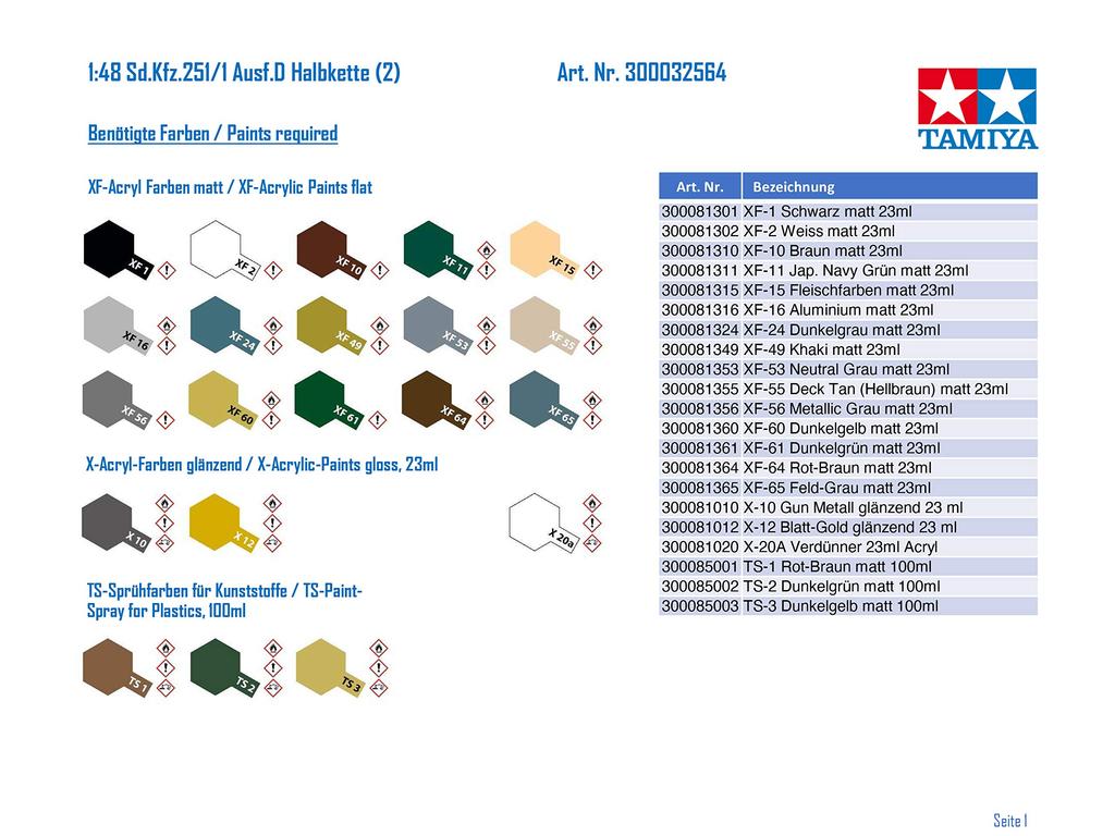 Tamiya 1/48 Серия военных миниатюр №. 64 Немецкий армейский бронетранспортер Hanomag D Schützenpanzer Пластиковая модель 32564