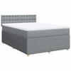 Maison Exclusive - Sommier à lattes de lit avec matelas Gris clair 140x190cm Tissu