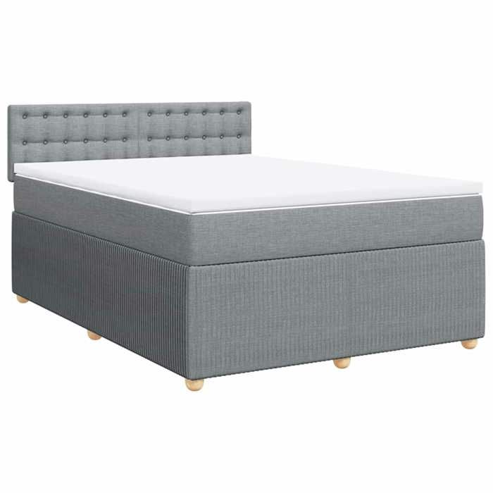 Maison Exclusive - Sommier à lattes de lit avec matelas Gris clair 140x190cm Tissu