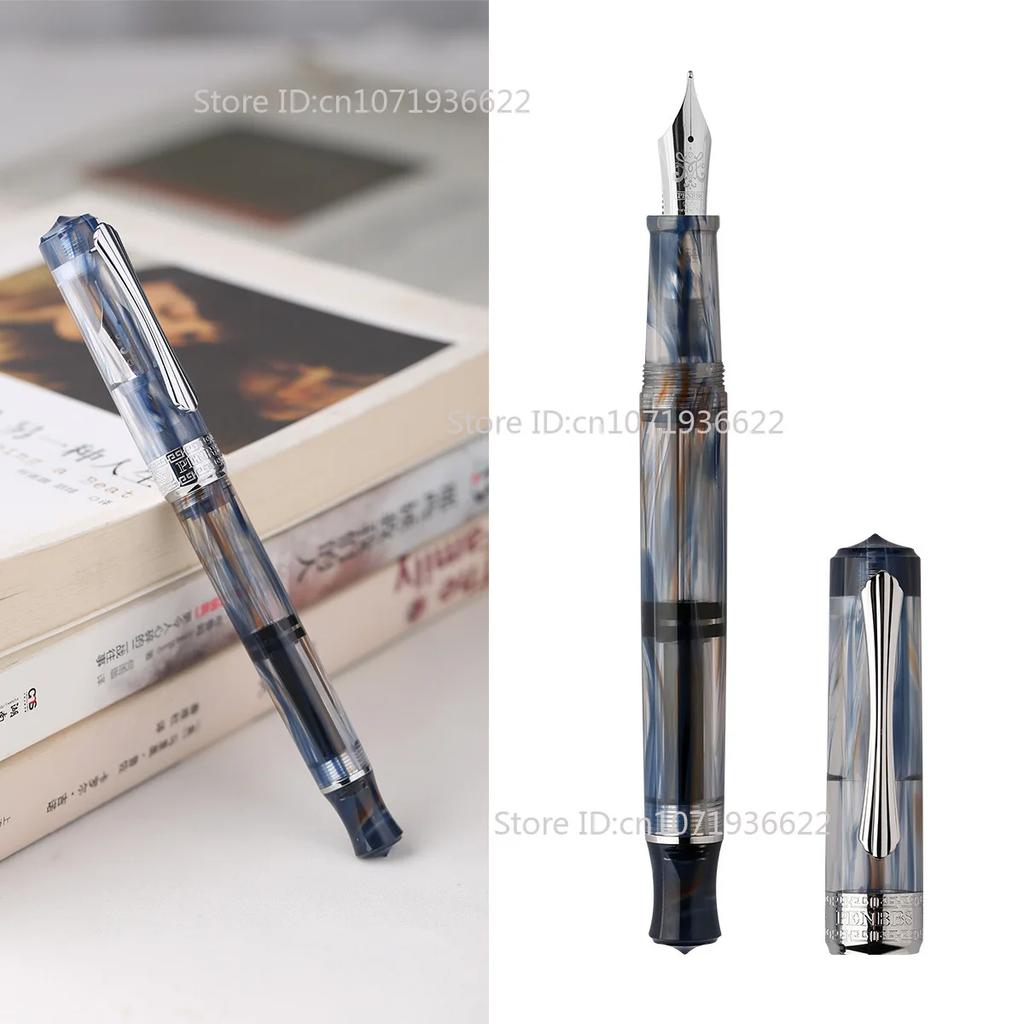 Роскошная вакуумная перьевая ручка PENBBS 470 С лезвием/круглой насадкой Ручка Большая емкость Прозрачный акрил Деловая письменная ручка Подарочная ручка