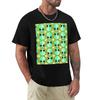 Happy Alien And Daisy Grunge Pattern Tshirt Festive Simple Tshirt