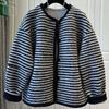 Coat for Women Striped Winter Thickened Casual Oversize Double Layer Windbreaker Jacket