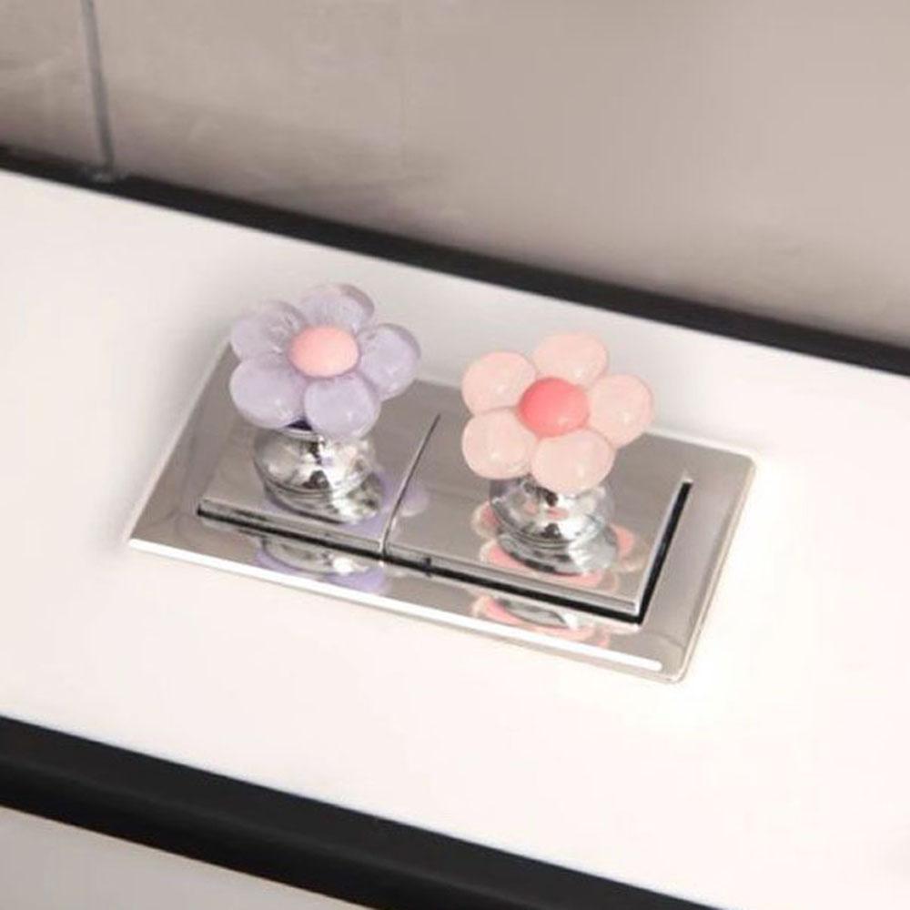 Flower Shaped Toilet Press Button Toilet Water Tank Button Auxiliary Devi Button Flush Lift Cover Home Bathroom Supplies