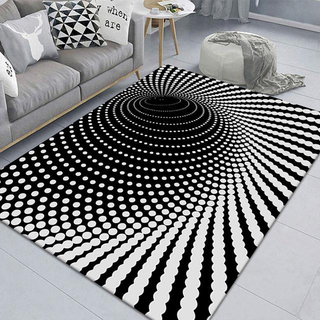 Vortex Illusion Carpet Entrance Door Floor Mat Abstract Geometric Optical Doormat Non -Slip Floor Mat Living Room Decor Rug