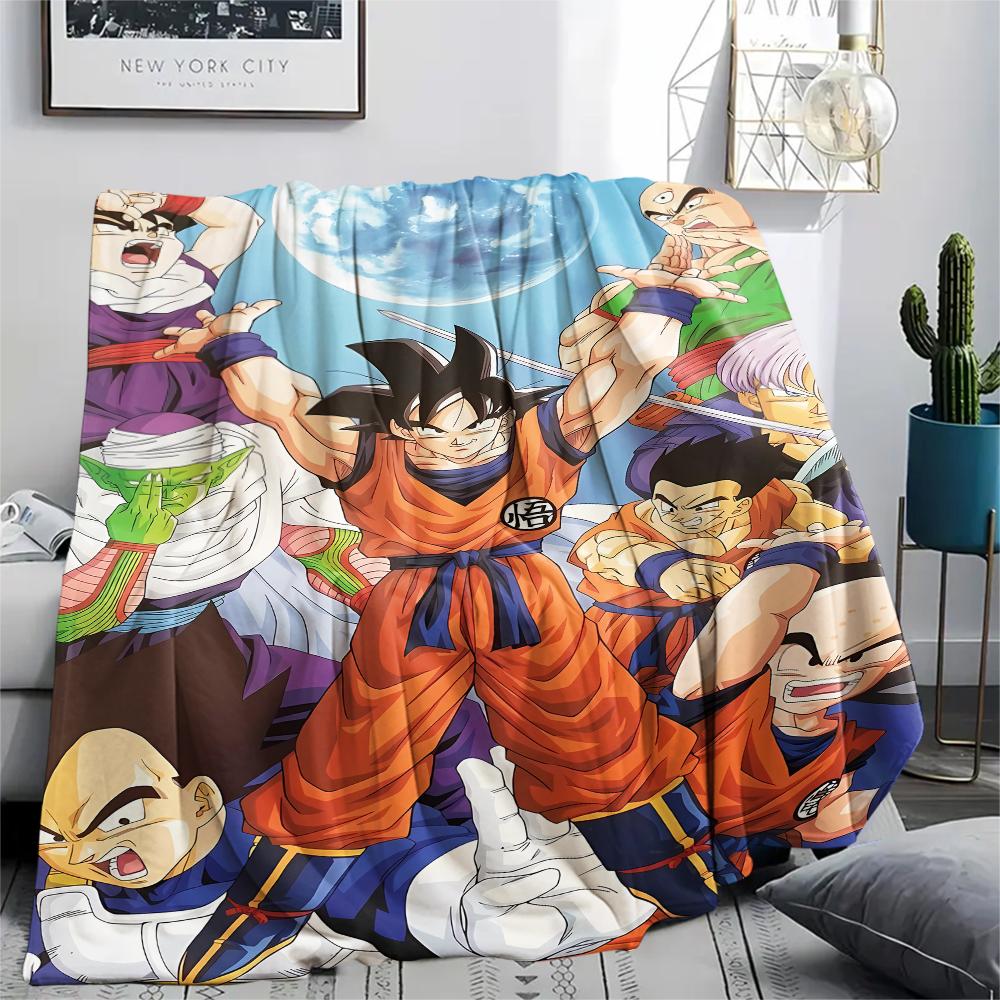 Фланелевое одеяло с принтом персонажей Dragon Ball, Высококачественное, Удобное для всех сезонов, Декор для дома, Тепло и уют, Идеально для рождественских подарков