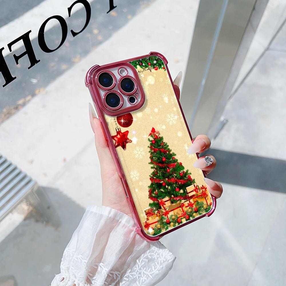 Ae113 Merry Christmas art Santa design art Гальванизированные чехлы для телефонов TPU для Xiaomi 11 Lite Redmi Note 13 Pro 12C Huawei Защитный чехол на четыре угла
