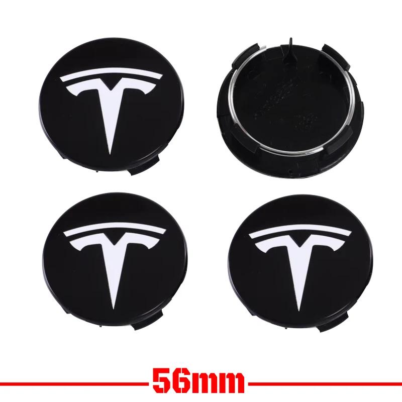 4pcs for Tesla Model 3 Model Y Badge Covers Hub Caps 4pcs 56mm Hub Center Caps for Tesla Model Y X S 2023 Auto Accessories Style