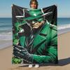 1pc Green LanternOutdoor Flannel Blanket Soft Plush Decor for Picnics, camping,Bedroom, Playroom, or Lunch Break, Perfect Gift