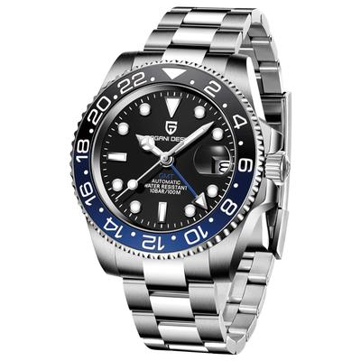 Часы GMT Hand Automatic Factory Сделано в Японии Механизм Diver Mechanical Корпус в комплекте Водонепроницаемый керамический безель Деловой деловой костюм