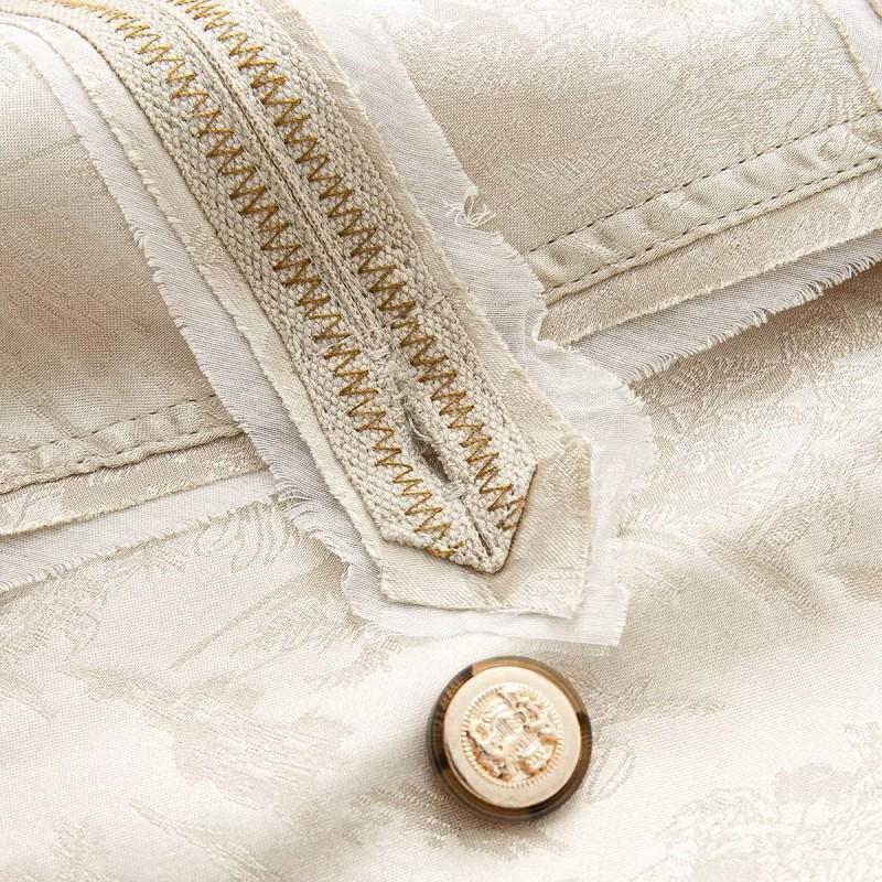 ZA Womens New Chinese Style Stand Collar Long Sleeve Buttoned Jacquard Jacket Coat