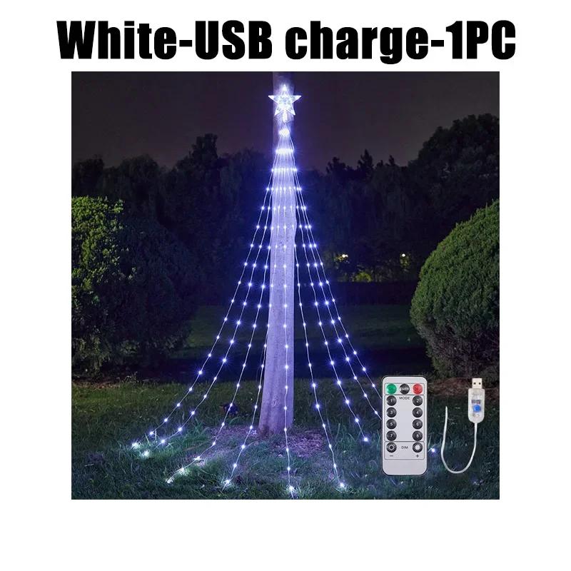 3M 288LED Star Waterfall Lights с 8 режимами питания от USB и дистанционным управлением Кемпинговый светильник для дома и улицы Рождественские гирлянды