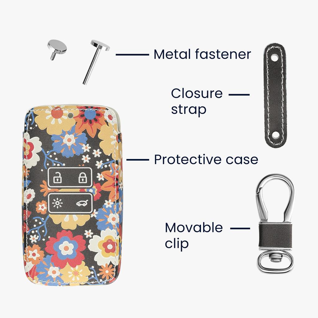 Kwmobile Чехол для смарт-ключа Renault на 4 кнопки (Только модели, совместимые с Keyless Go) - Защитный чехол для ключа автомобиля, держатель для смарт-ключа - Автоаксессуары