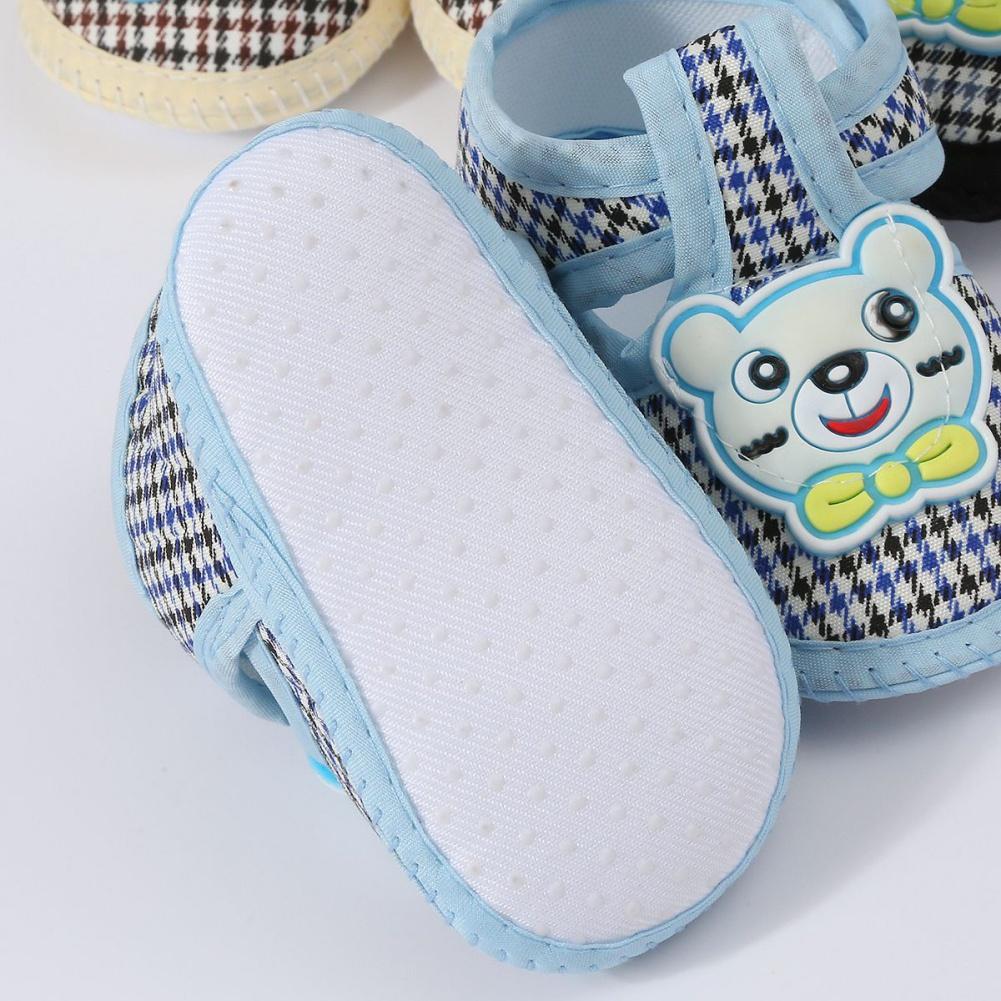 Младенец Малыш Мультяшный Медведь Пинетки Холщовые Туфли На Плоской Подошве Обувь для Ходьбы