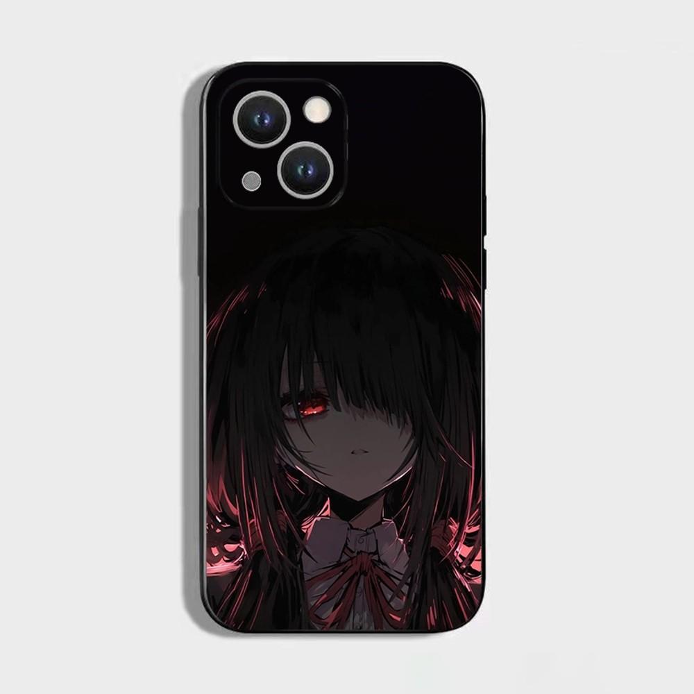 Токисаки Куруми Date a live 1 Чехол для телефона Для iPhone 16 15 Plus 14 13 Pro Max 12 Mini 11 X XS XR 7 8 8Plus Черный Мягкий Чехол для телефона