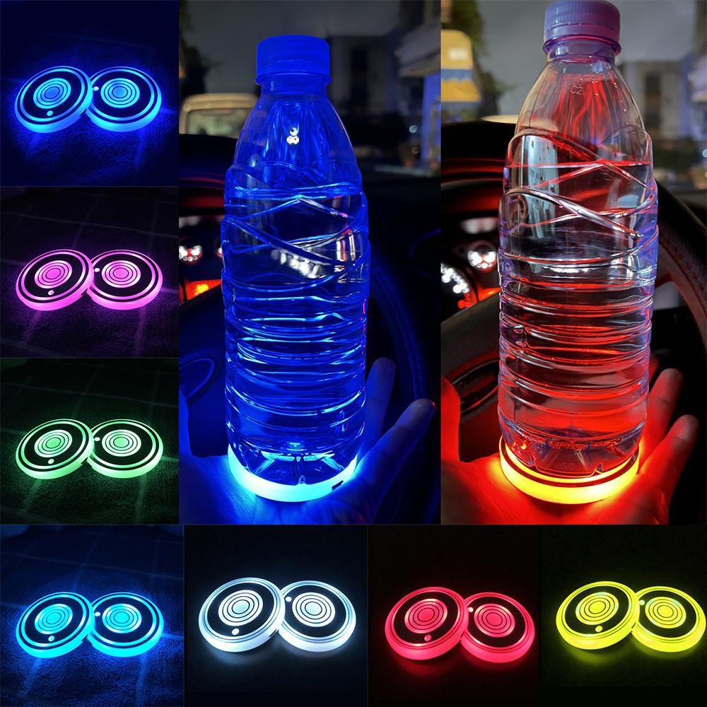 Новый 2X Новый Подстаканник Автоаксессуары Светодиодная Крышка Лампа для Украшения Интерьера 7 Цветов