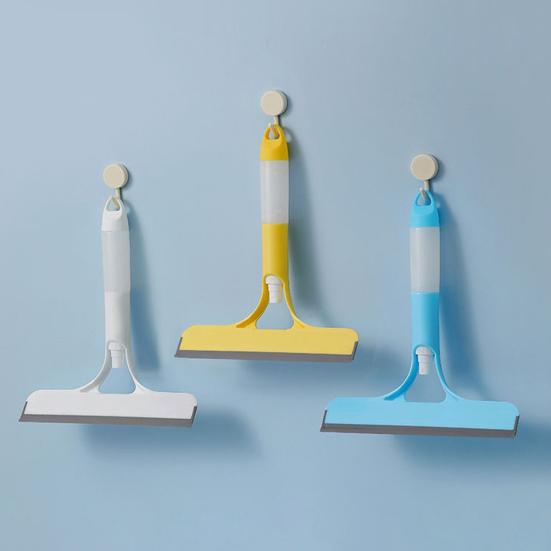 2Pcs 3-in-1 Window Cleaning Scraper with Sprayer Ergonomic Handle Built-in Spray Bottle Cleaning Brush Glass Cleaner Tool