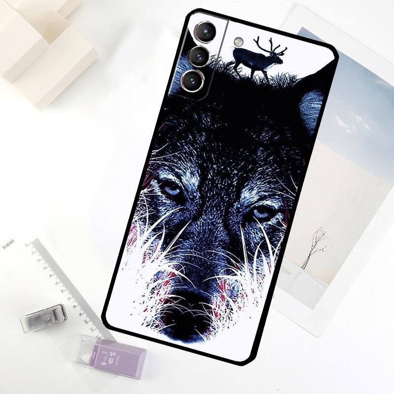 Волк Арт Черный Чехол Для Телефона Для Samsung Galaxy S20 FE S21 S22 S23 S24 S25 S26 Ultra S10 S25 Plus S25 FE Чехол