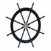 36" Brass Ship Steering Wheel Black Wooden Antique Teak Nautical Pirate Ship's